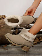 Thermal Fuzzy Block Heel Boots (27)