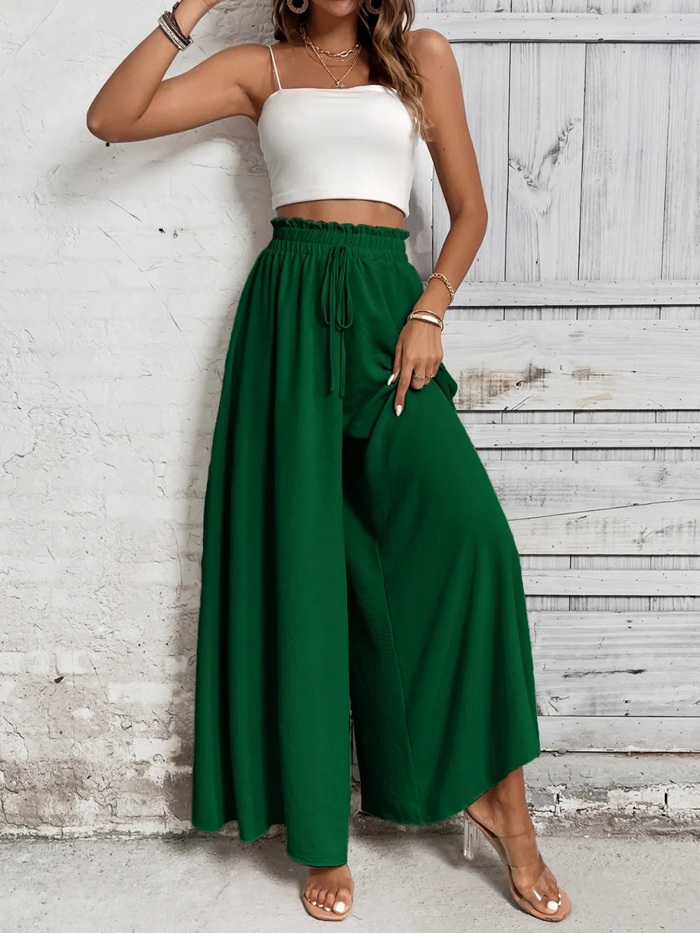 Tied High Waist Wide Leg Pants (16)