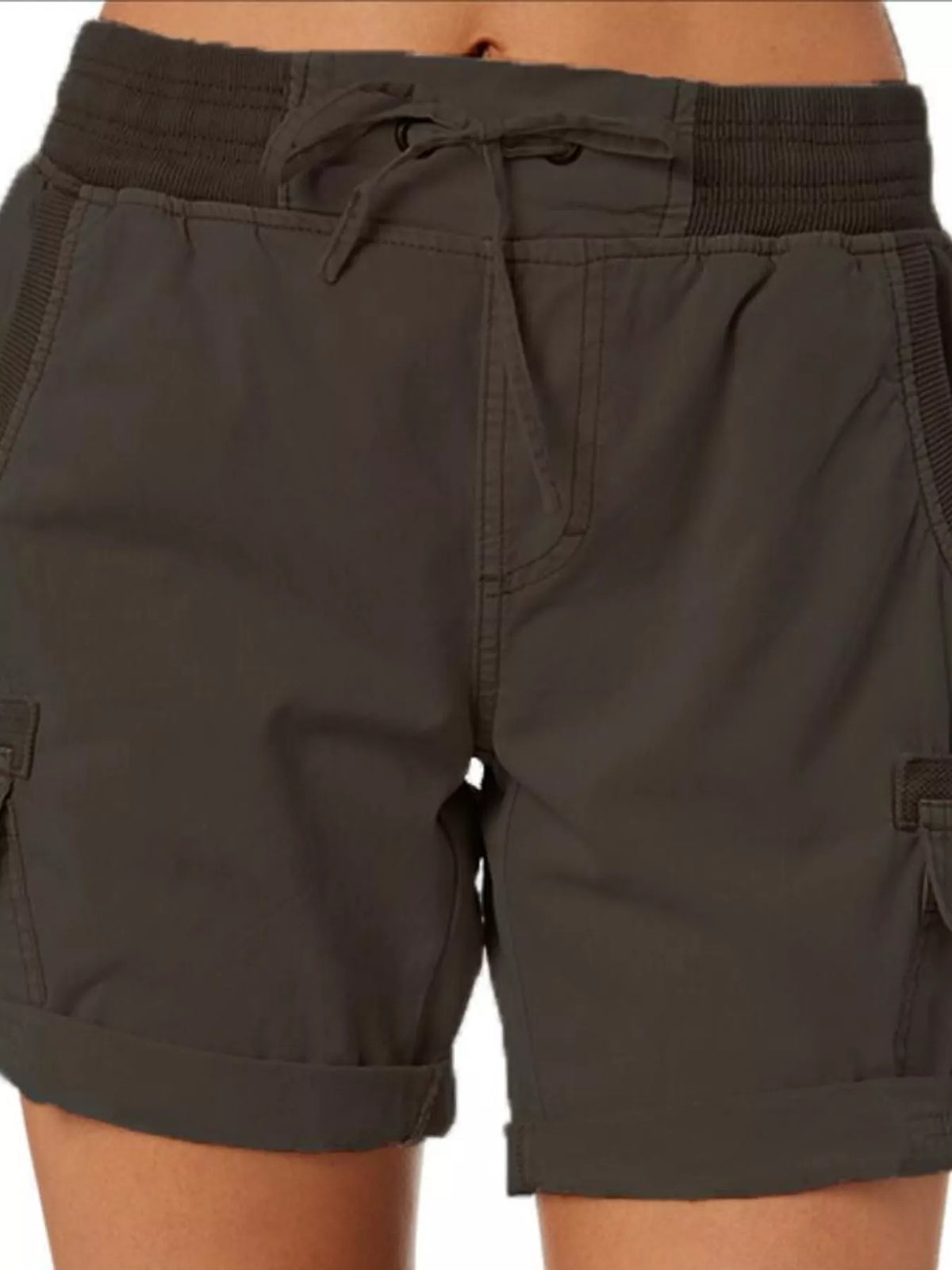 Full Size Drawstring Cargo Shorts Plus (38)