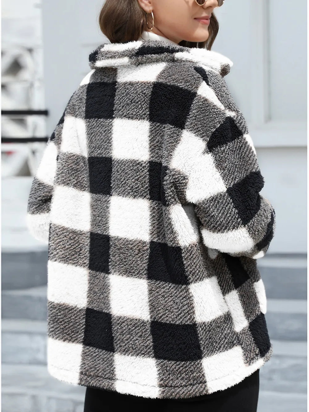 Button Up Drop Shoulder Fuzzy Jacket (17)