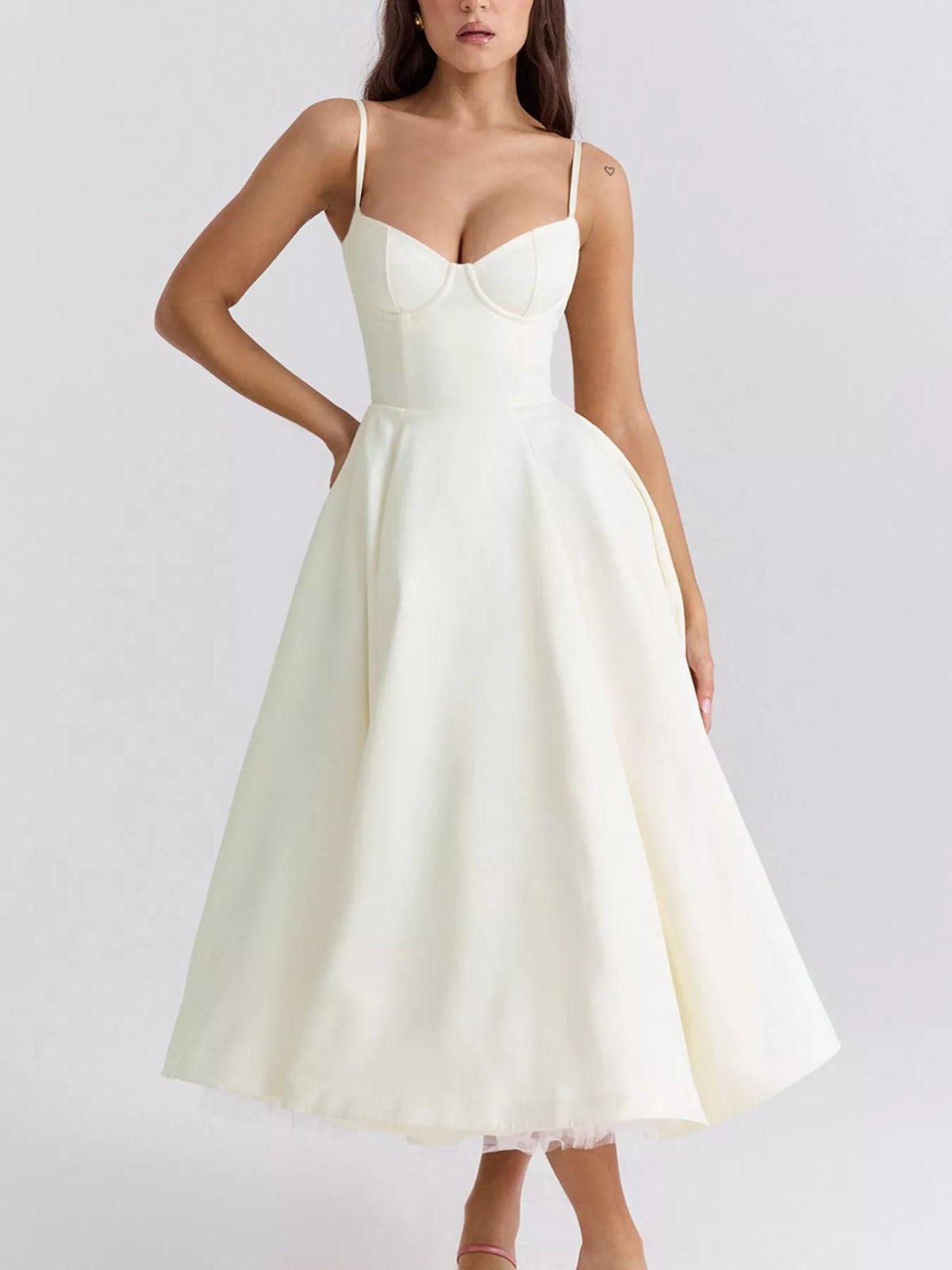 Sweetheart Neck A-line Midi Dress (26)