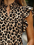 Printed Ruffle Sleeve Blouse (3)