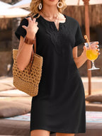 Waffle Knit Short Sleeve Dress (17)