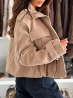Drawstring Button-up Casual Jacket (4)