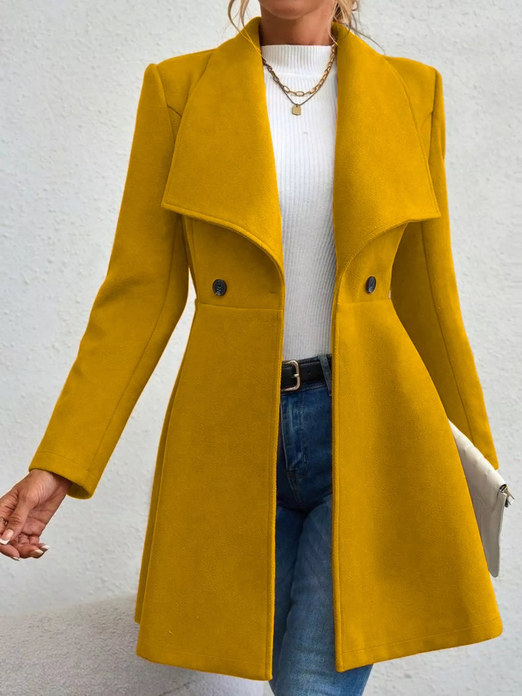 Double-breasted Wool Blend Coat (14)