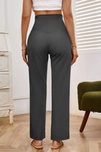 High Waist Wide Leg Pants Pockets (13)