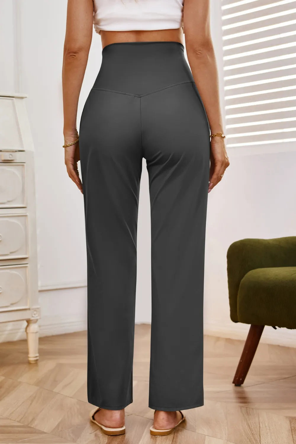 High Waist Wide Leg Pants Pockets (13)