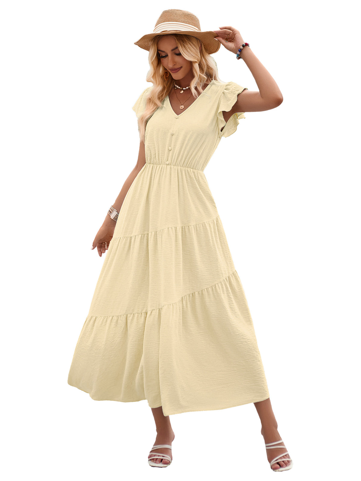 V-neck Ruffle Layered Dress photo 5