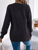 Openwork Open Front Long Sleeve Cardigan (7)