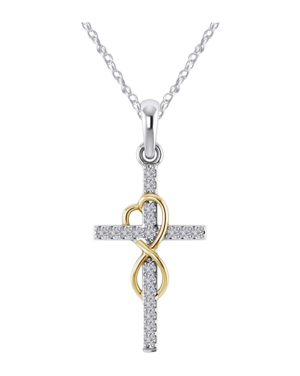 Alloy Pendant Diamond Eight-character Cross Necklace