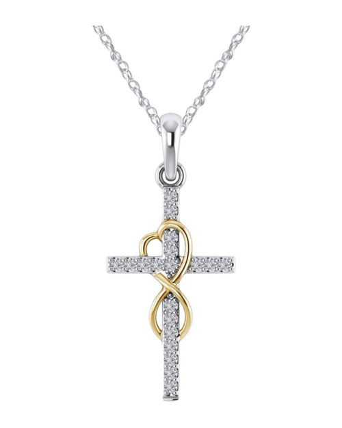 Alloy Pendant Diamond Eight-character Cross Necklace