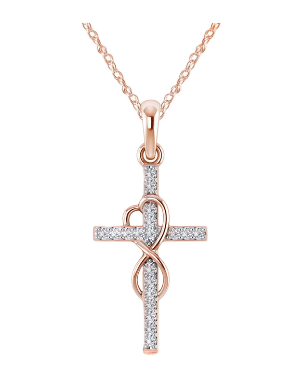 Alloy Pendant Diamond Eight-character Cross Necklace (7)