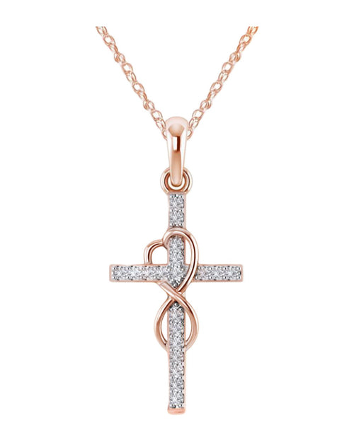 Alloy Pendant Diamond Eight-character Cross Necklace (2)
