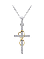 Alloy Pendant Diamond Eight-character Cross Necklace