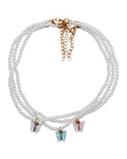 White Pearl Butterfly Necklace (2)