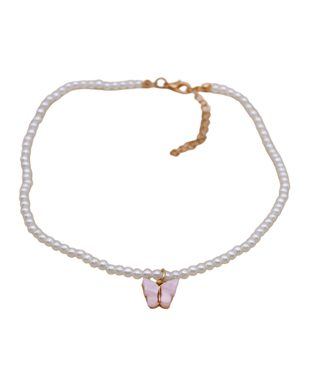 White Pearl Butterfly Necklace (3)