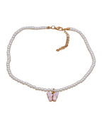 White Pearl Butterfly Necklace (3)