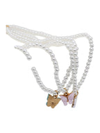 White Pearl Butterfly Necklace