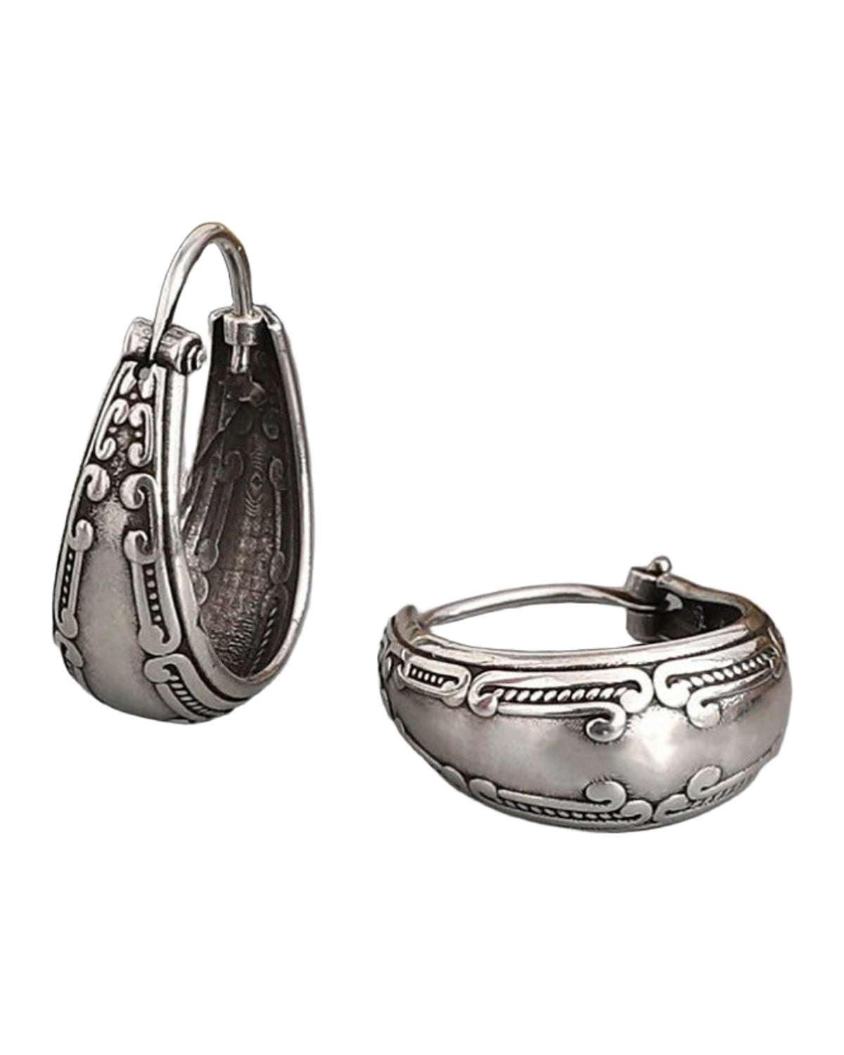 Vintage Carved Pattern Earrings Jewelry (2)