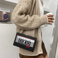 Tape-Inspired Box Crossbody Bag with Chain