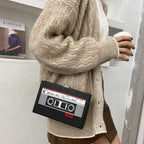 Tape-Inspired Box Crossbody Bag with Chain