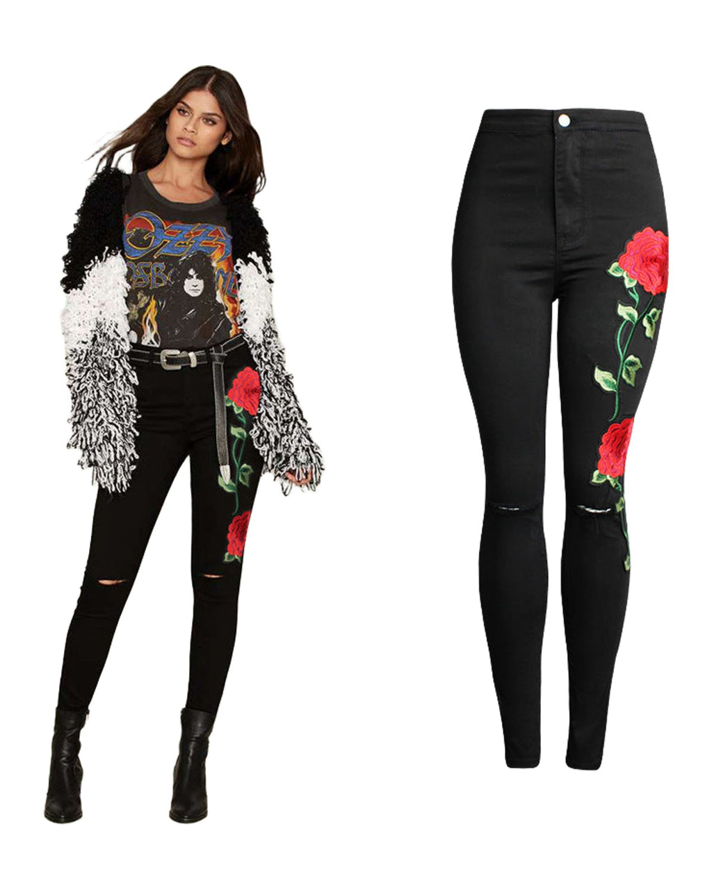 3d Embroidery Skinny Jeans photo 3