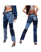 High Elastic Stitching Raw Edge Straight-leg Jeans photo 6