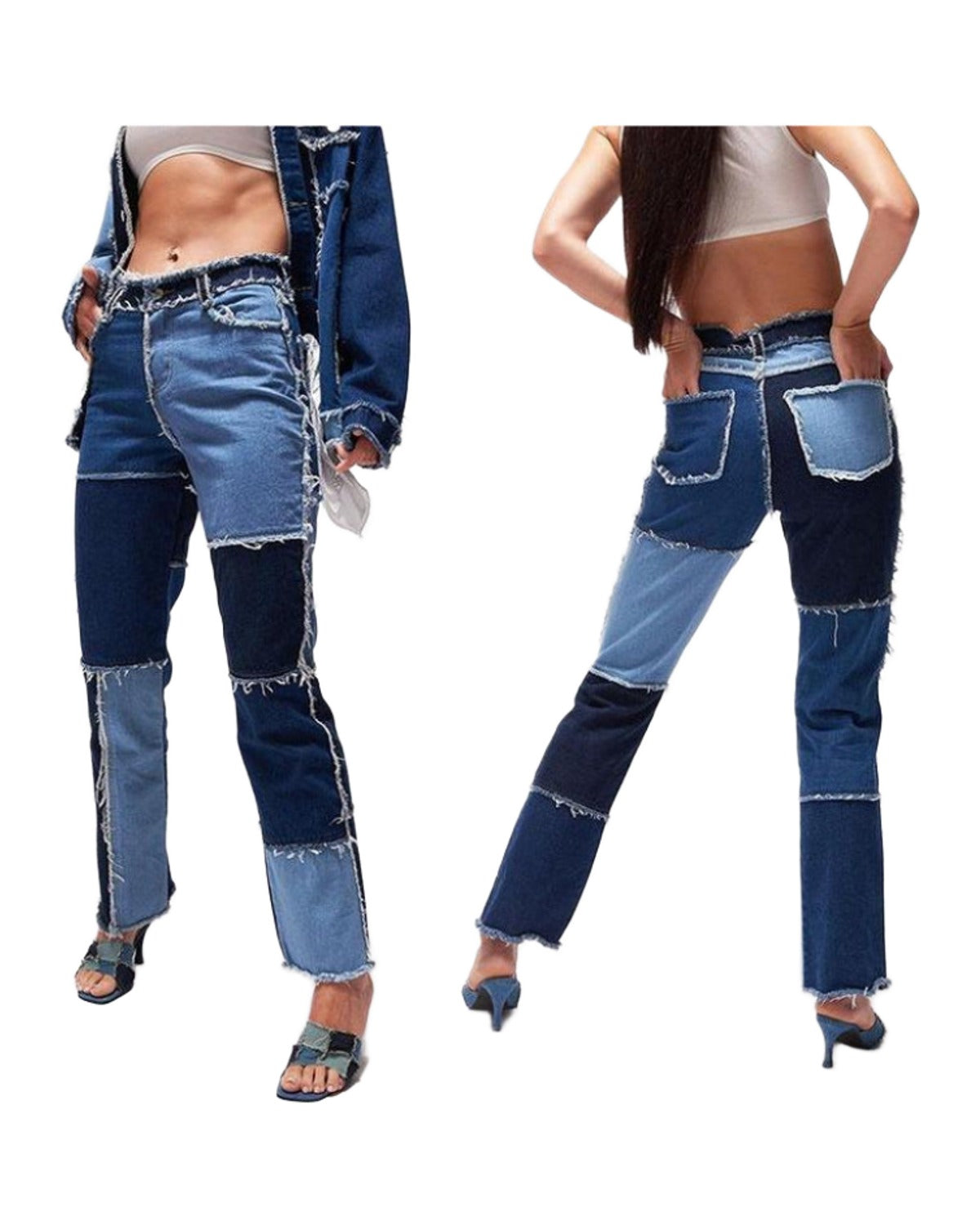 High Elastic Stitching Raw Edge Straight-leg Jeans photo 6
