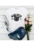 Mama Mom Letter Print T-shirt Short Sleeve Top