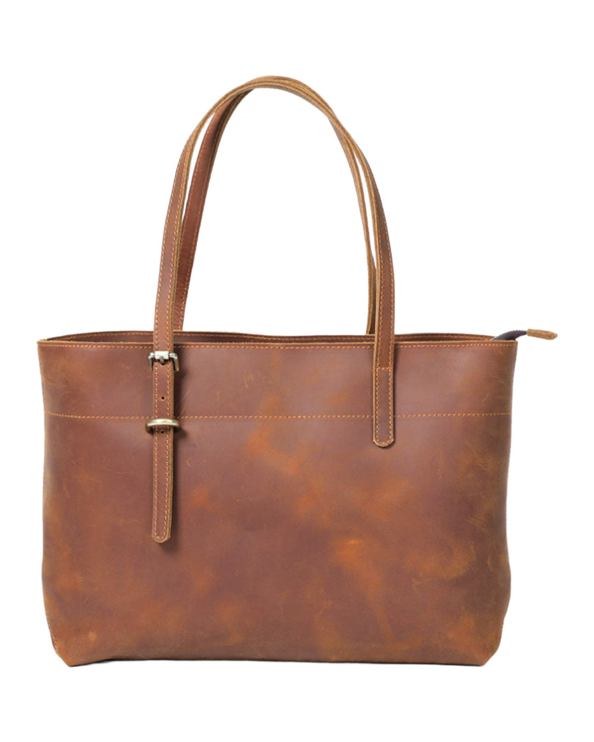 Simple First Layer Cowhide Tote Bag Retro Shoulder photo 2