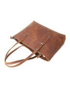 Simple First Layer Cowhide Tote Bag Retro Shoulder photo 3