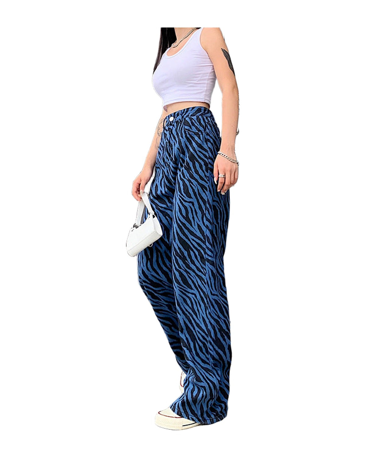 Zebra Print High-rise Jeans photo 4