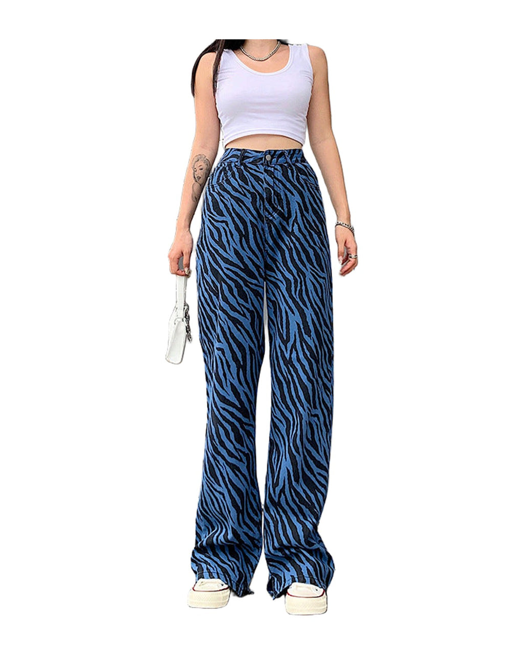 Zebra Print High-rise Jeans photo 5