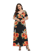 Broken Beautiful Leopard V-neck Long Dress Short Sleeves photo 1