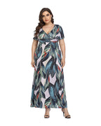 Broken Beautiful Leopard V-neck Long Dress Short Sleeves photo 6