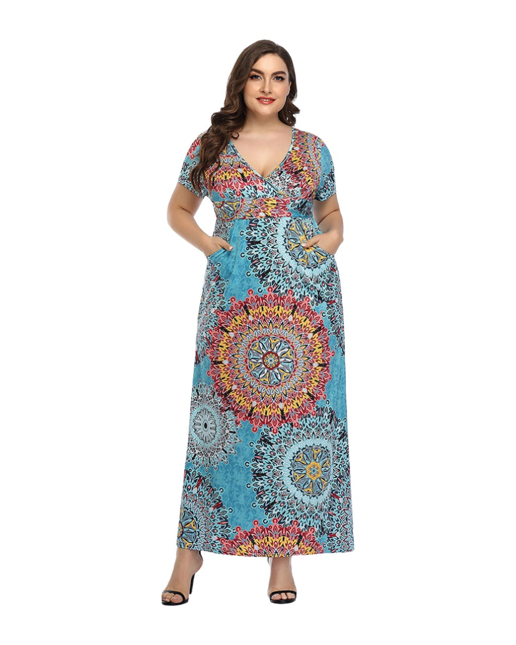 Broken Beautiful Leopard V-neck Long Dress Short Sleeves photo 7