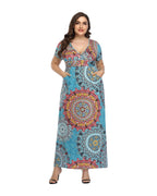 Broken Beautiful Leopard V-neck Long Dress Short Sleeves photo 7
