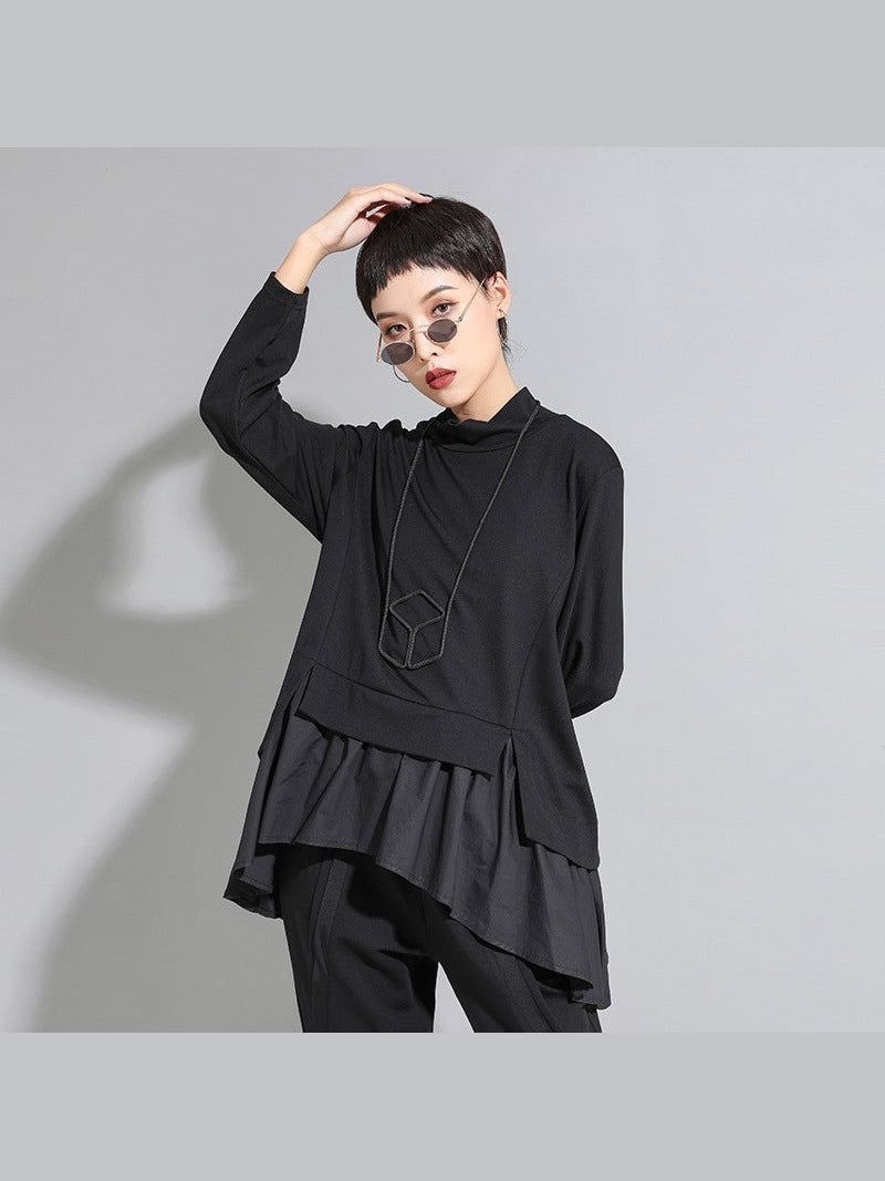 Dark Cold Ruffled Baby Shirt Long Sleeves