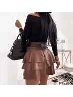 Waist Mini Skirt Puff Cake