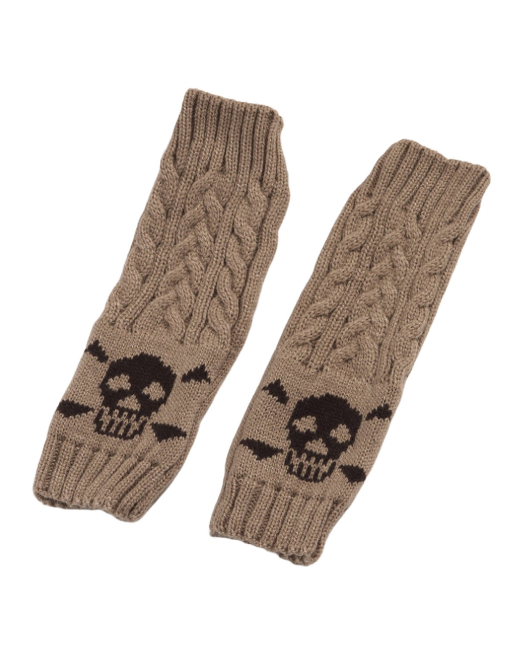Warm Twisted Skull Knit Short Gloves Wool photo 2