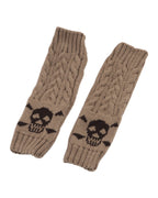 Warm Twisted Skull Knit Short Gloves Wool photo 2
