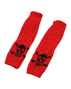 Warm Twisted Skull Knit Short Gloves Wool photo 4