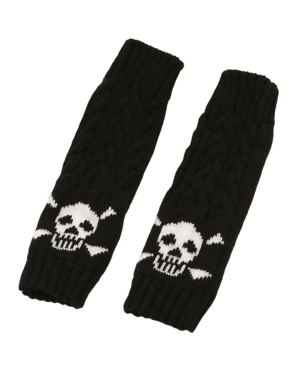 Warm Twisted Skull Knit Short Gloves Wool photo 5