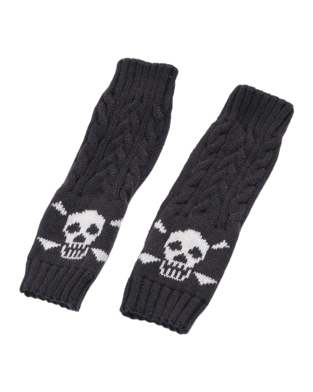 Warm Twisted Skull Knit Short Gloves Wool photo 7