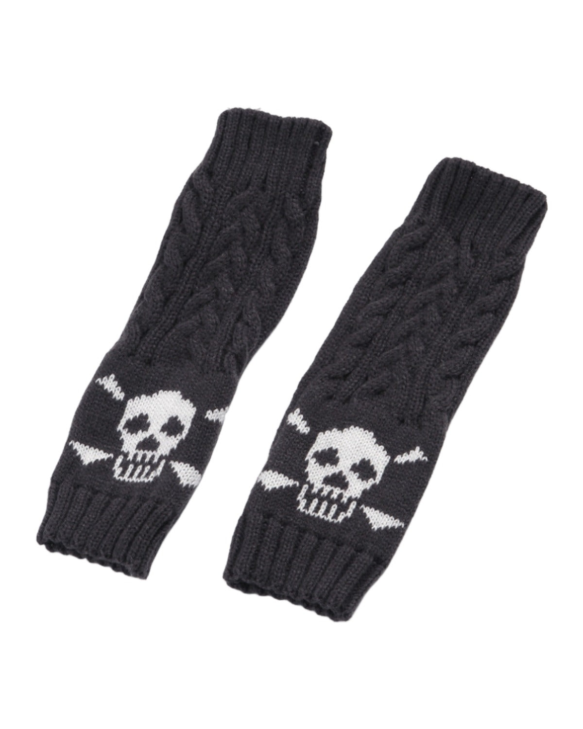 Warm Twisted Skull Knit Short Gloves Wool photo 7