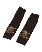 Warm Twisted Skull Knit Short Gloves Wool photo 8