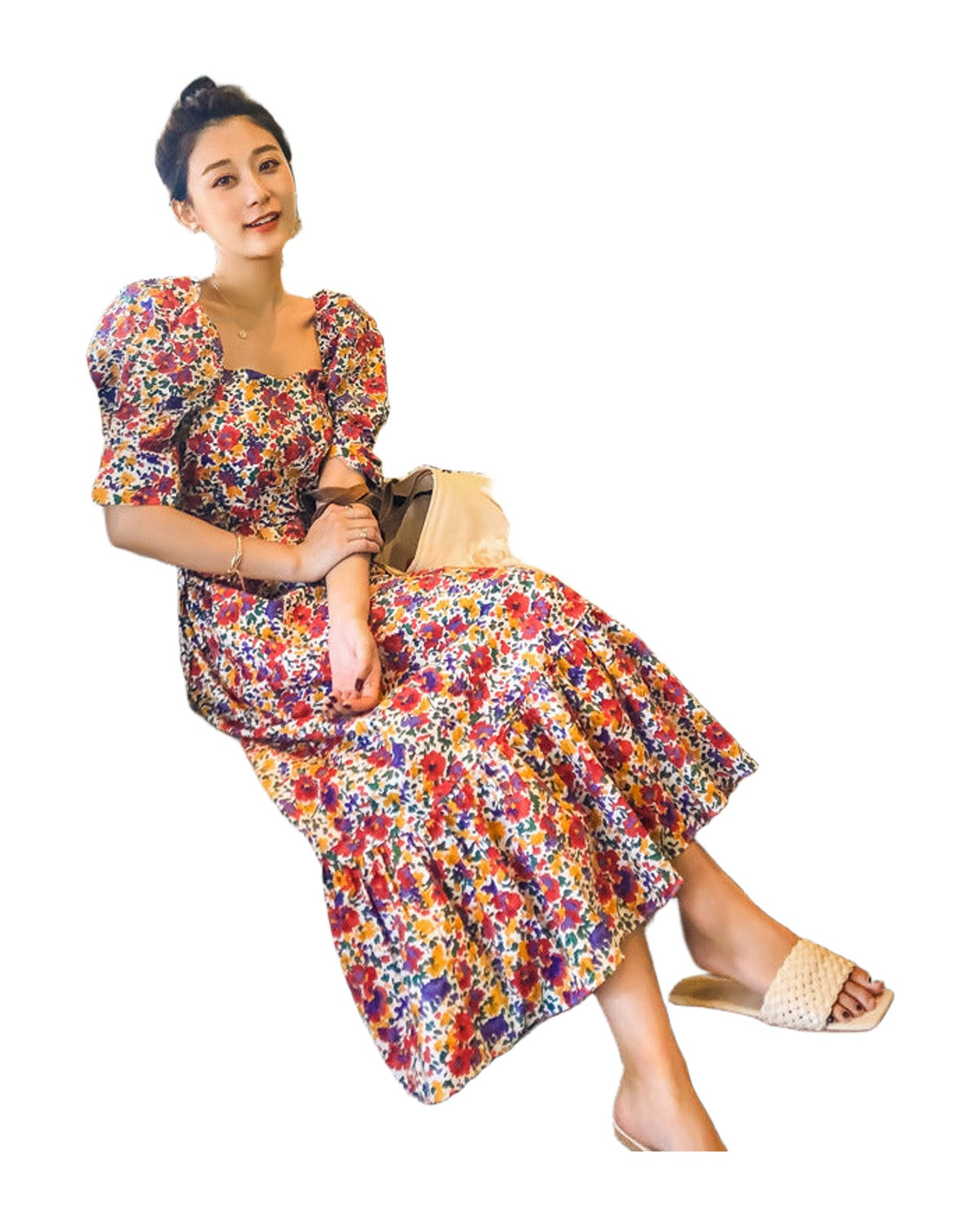 Cotton Printed Floral Dress Summer photo 3