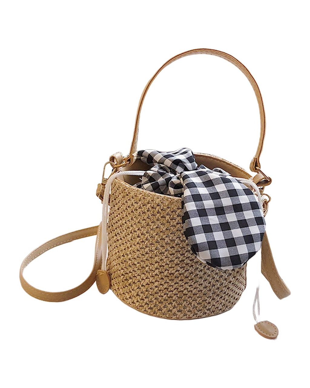 Wild Ins One-shoulder Bucket Bag Simple Woven Handbag photo 3