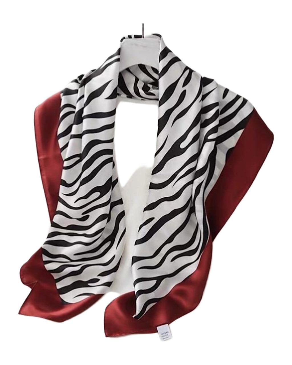 Zebra Print Silk Square Scarf Mulberry Crepe Satin photo 1