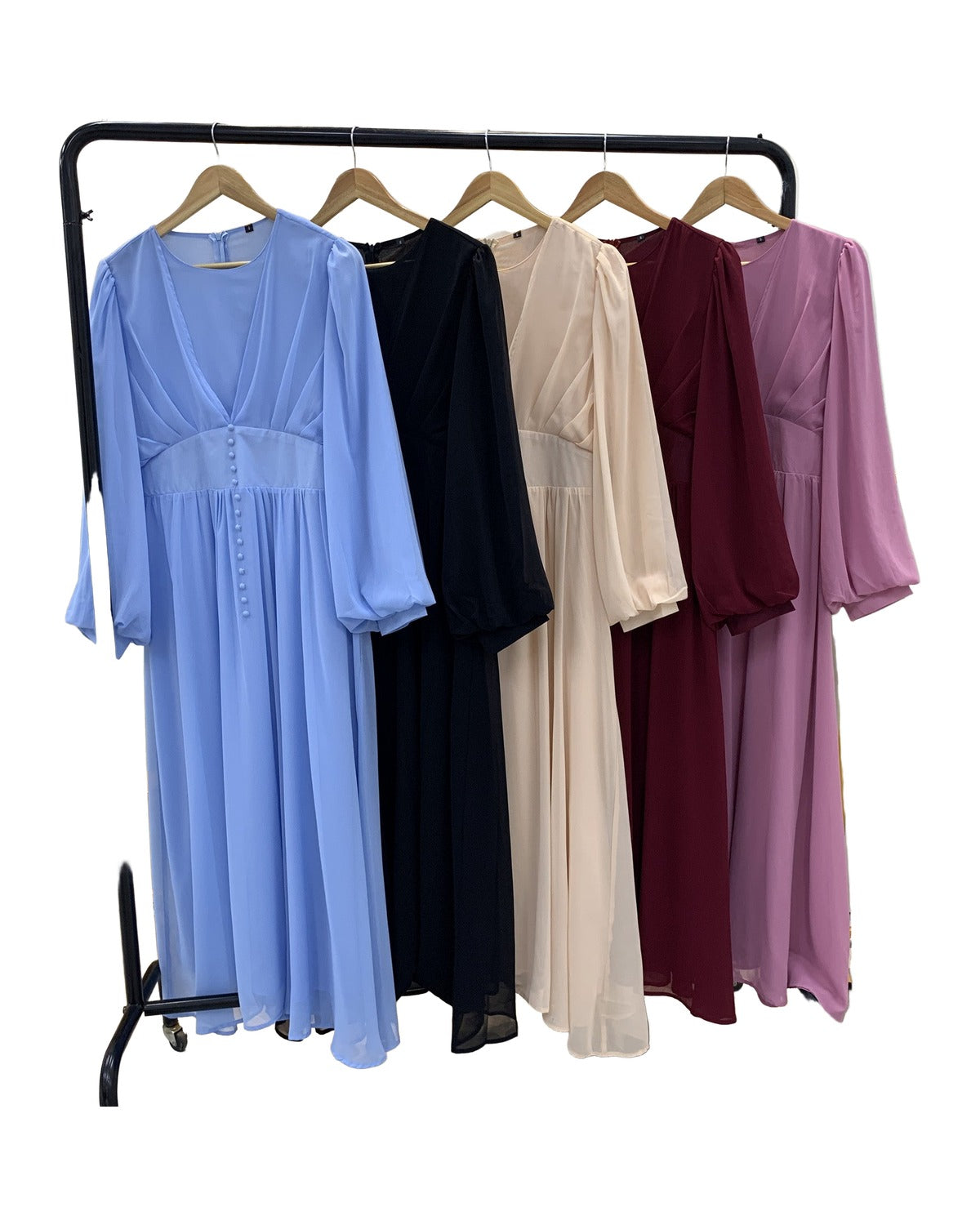 High-density Double Chiffon Simple Elegant Muslim Dress photo 1